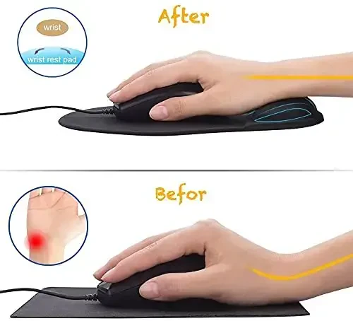 Office Mousepad with Gel Wrist Support - Ergonomic Gaming Desktop Mouse Pad Wrist Rest - Design Gamepad Mat Rubber Base for Laptop Computer -Silicone Non-Slip Special-Textured Surface (08Navy) - 5