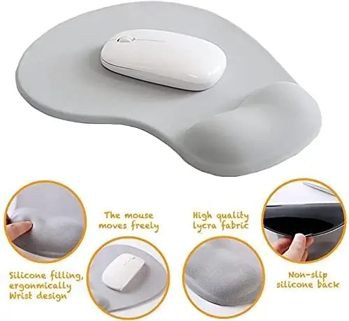 Office Mousepad with Gel Wrist Support - Ergonomic Gaming Desktop Mouse Pad Wrist Rest - Design Gamepad Mat Rubber Base for Laptop Computer -Silicone Non-Slip Special-Textured Surface (08Navy) - DEMON CHEST (1)