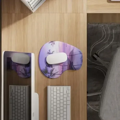 Office Mousepad with Gel Wrist Support - Ergonomic Gaming Desktop Mouse Pad Wrist Rest - Design Gamepad Mat Rubber Base for Laptop Computer -Silicone Non-Slip Special-Textured Surface (15PalmS) - DEMON CHEST (1)