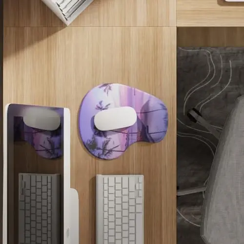 Office Mousepad with Gel Wrist Support - Ergonomic Gaming Desktop Mouse Pad Wrist Rest - Design Gamepad Mat Rubber Base for Laptop Computer -Silicone Non-Slip Special-Textured Surface (15PalmS) - DEMON CHEST (1)