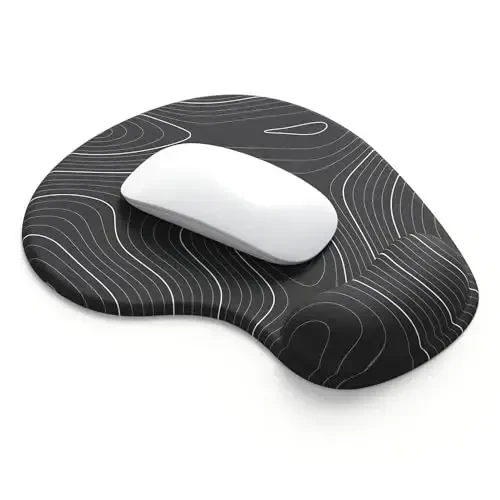 Office Mousepad with Gel Wrist Support - Ergonomic Gaming Desktop Mouse Pad Wrist Rest - Design Gamepad Mat Rubber Base for Laptop Computer -Silicone Non-Slip Special-Textured Surface (15DigitalT) - 1