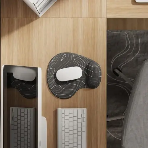 Office Mousepad with Gel Wrist Support - Ergonomic Gaming Desktop Mouse Pad Wrist Rest - Design Gamepad Mat Rubber Base for Laptop Computer -Silicone Non-Slip Special-Textured Surface (15DigitalT) - 2