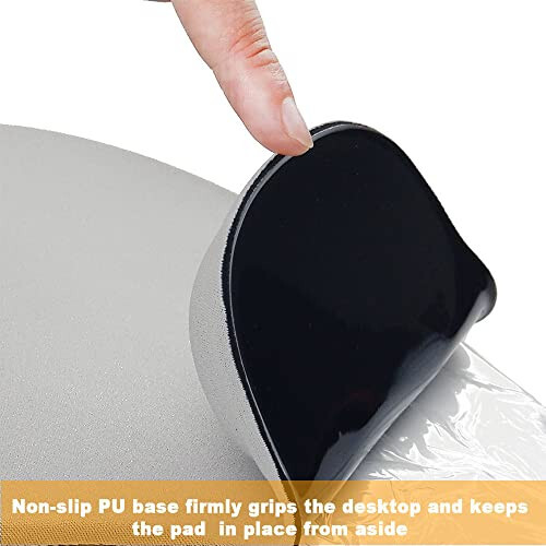 Jel Bilek Destekli Ofis Mousepad'i - Ergonomik Oyun Bilgisayar Masa Mouse Pad Bilek Desteği - Dizayn Oyun Pad Mat Kauçuk Taban Laptop Bilgisayar İçin - Silikon Kaymaz Özel Dokulu Yüzey (02Gri) - 5