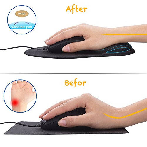 Jel Bilek Destekli Ofis Mousepad'i - Ergonomik Oyun Bilgisayar Masa Mouse Pad Bilek Desteği - Dizayn Oyun Pad Mat Kauçuk Taban Laptop Bilgisayar İçin - Silikon Kaymaz Özel Dokulu Yüzey (02Gri) - 6