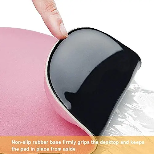 Office Mousepad with Gel Wrist Support - Ergonomic Gaming Desktop Mouse Pad Wrist Rest - Design Gamepad Mat Rubber Base for Laptop Computer -Silicone Non-Slip Special-Textured Surface (06RoseRed) - 6