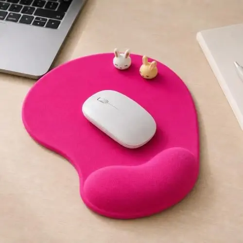 Office Mousepad with Gel Wrist Support - Ergonomic Gaming Desktop Mouse Pad Wrist Rest - Design Gamepad Mat Rubber Base for Laptop Computer -Silicone Non-Slip Special-Textured Surface (06RoseRed) - DEMON CHEST (1)