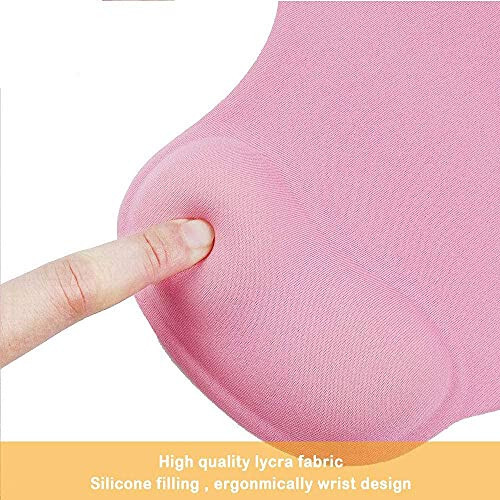 Jel Bilek Destekli Ofis Mousepadı - Ergonomik Oyun Masaüstü Mouse Pad Bilek Desteği - Dizayn Oyun Klavyesi Paspası Kauçuk Taban Dizüstü Bilgisayar İçin - Silikon Kaymaz Özel Dokulu Yüzey (06GüllüKırmızı) - 5