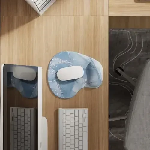 Office Mousepad with Gel Wrist Support - Ergonomic Gaming Desktop Mouse Pad Wrist Rest - Design Gamepad Mat Rubber Base for Laptop Computer -Silicone Non-Slip Special-Textured Surface (15OceanN) - DEMON CHEST (1)