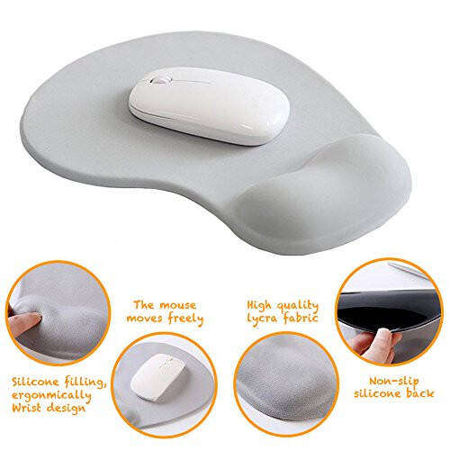 Jel Bilek Destekli Ofis Mousepad'i - Ergonomik Oyun Masaüstü Mouse Pad Bilek Desteği - Oyun Kumandası Matı Tasarım Kauçuk Taban Dizüstü Bilgisayar İçin - Silikon Kaymaz Özel Dokulu Yüzey (03 Siyah) - 3