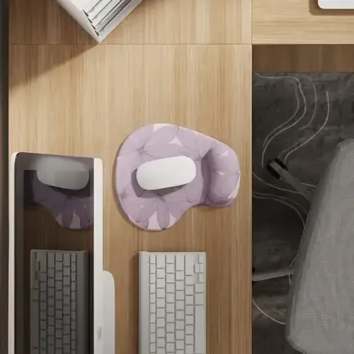 Office Mousepad with Gel Wrist Support - Ergonomic Gaming Desktop Mouse Pad Wrist Rest - Design Gamepad Mat Rubber Base for Laptop Computer -Silicone Non-Slip Special-Textured Surface (17Violet) - DEMON CHEST (1)