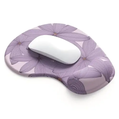 Office Mousepad with Gel Wrist Support - Ergonomic Gaming Desktop Mouse Pad Wrist Rest - Design Gamepad Mat Rubber Base for Laptop Computer -Silicone Non-Slip Special-Textured Surface (17Violet) 