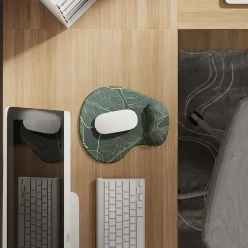 Office Mousepad with Gel Wrist Support - Ergonomic Gaming Desktop Mouse Pad Wrist Rest - Design Gamepad Mat Rubber Base for Laptop Computer -Silicone Non-Slip Special-Textured Surface (15VVeins) - 2