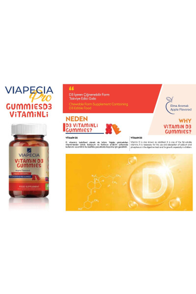 Jellibon Formunda Vitamin D3 D Vitamini Eksikliği Çocuklarda Büyüme 60 Adet - 5