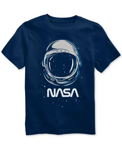 Jem Big Boys Helmet Crewneck Graphic Print T-Shirt - Navy - 1