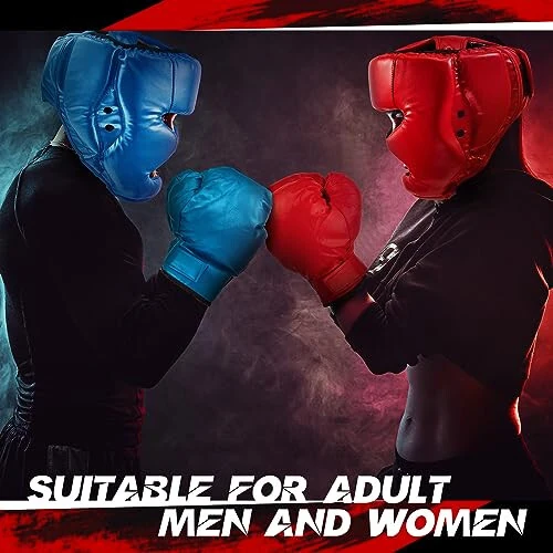 Jenaai 3 dona Boks Bosh Kiyim Ayarlanabilir Yostiqsimon Boks Bosh Kiyim MMA Mashg'ulot Kickboks Muay Tay Jang san'ati Karate Taekvondo Sparring Boks Dubulg'asi Kattalar Erkaklar Ayollar Boshlang'ich - 5