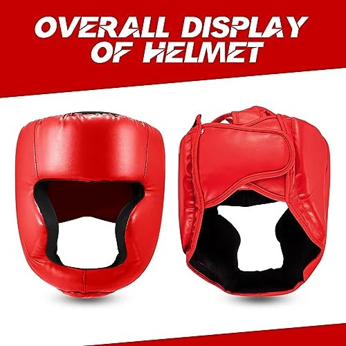 Jenaai 3 Pcs Boxing Head Gear Adjustable Padded Boxing Headgear MMA Training Kickboxing Muay Thai Martial Arts Karate Taekwondo Sparring Boxing Helmet for Adult Men Women Beginner - 4