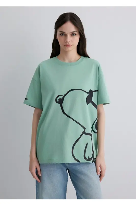 jeo cool baskılı loose fit kadın t-shirt - 2