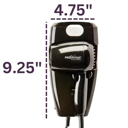 Jerdon devorga o'rnatiluvchi soch quritgich - JWM8CB qora mehmonxona uslubidagi soch quritgich 32 dyuym quvvat simi bilan - JERDON (1)