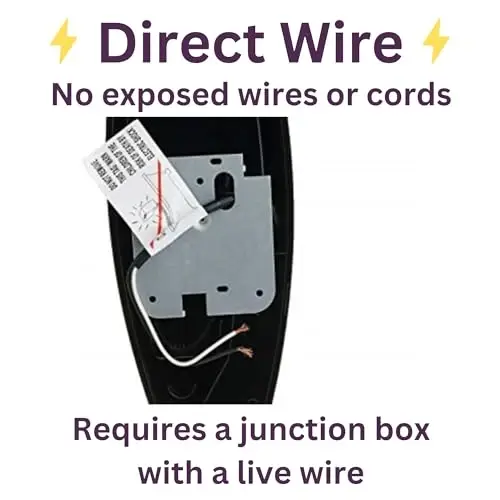 JERDON Wall-Mount Hair Dryer – Black - Direct Wire Only - Hotel Style Wall Mounted Hair Dryer – Model JWM8CBD - 1