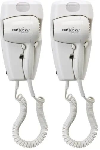 JERDON Wall-Mount Hair Dryer – White - Direct Wire Only - Hotel Style Wall Mounted Hair Dryer – Model JWM8CD (Pack of 2) - 1