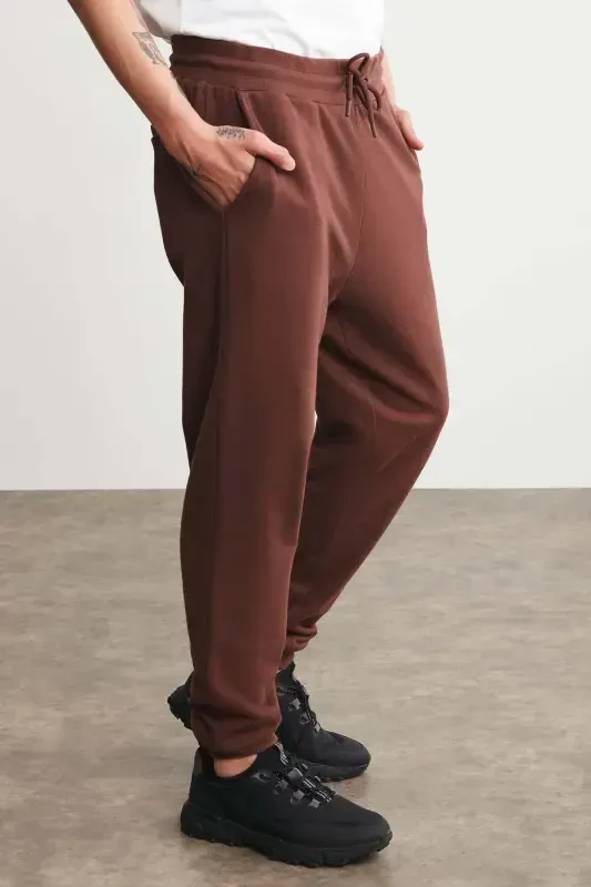 Jeremıah Erkek Regular Paçası Esnek Kumaşlı Beli Kordonlu Ve Lastikli Cepli Bordo Eşofman Altı-Bordo - 3