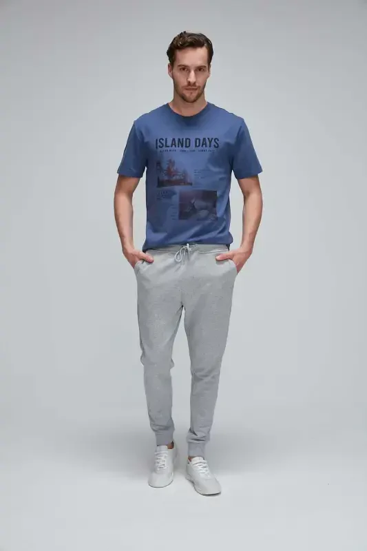 Jeremiah Erkek Regular Paçası Esnek Kumaşlı Beli Kordonlu Ve Lastikli Cepli Grimelanj Eşofman Altı-Grimelanj - 4