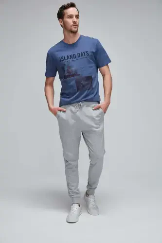 Jeremiah Erkek Regular Paçası Esnek Kumaşlı Beli Kordonlu Ve Lastikli Cepli Grimelanj Eşofman Altı-Grimelanj - 5