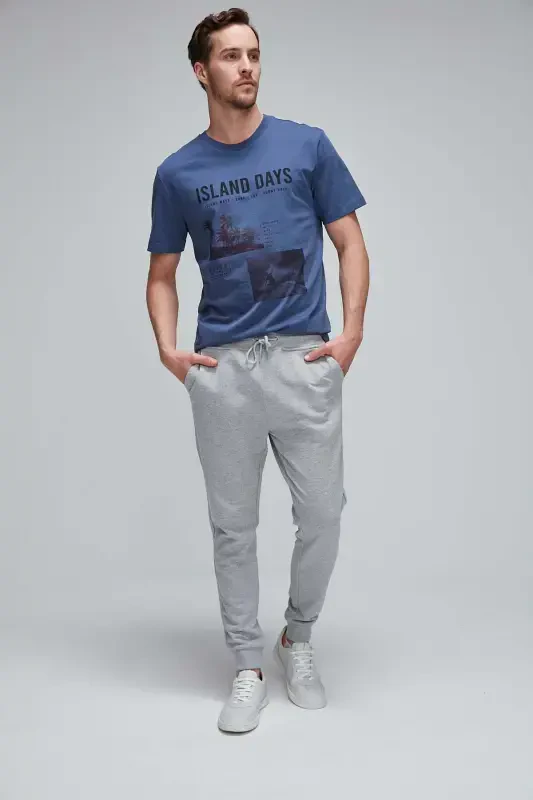 Jeremiah Erkek Regular Paçası Esnek Kumaşlı Beli Kordonlu Ve Lastikli Cepli Grimelanj Eşofman Altı-Grimelanj - 5