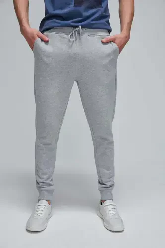 Jeremiah Erkek Regular Paçası Esnek Kumaşlı Beli Kordonlu Ve Lastikli Cepli Grimelanj Eşofman Altı-Grimelanj - 6