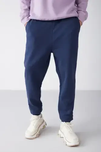 Jeremiah Men's Regular Fit Elastic Waistband with Drawstring and Pockets Navy Sweatpants-Navy - 1