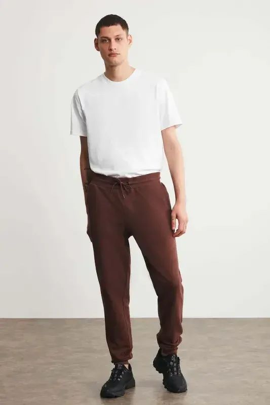 Jeremiah Men's Regular Fit Flexible Fabric Drawstring Waistband and Elastic Pocketed Burgundy Sweatpants-Burgundy - 2