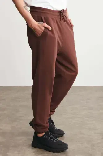 Jeremiah Men's Regular Fit Flexible Fabric Drawstring Waistband and Elastic Pocketed Burgundy Sweatpants-Burgundy - 3