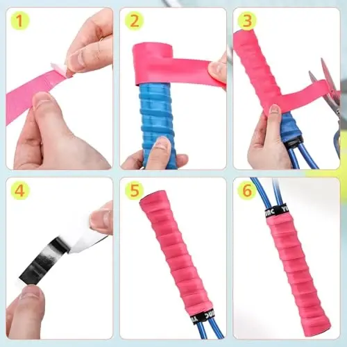 Jerify 24 dona tennis raketkasi uchun grip lentasi, tayyor badminton raketkasi uchun o'ta o'rash lentasi, sirpanishga qarshi va absorbent tutqich uchun baxmal qulaylik bilan - 5