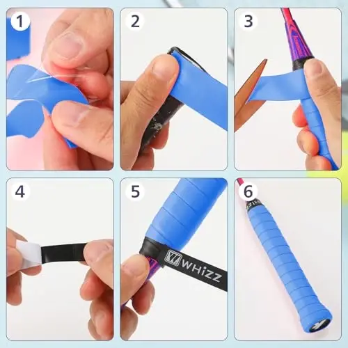 Jerify 24 dona tennis raketkasi uchun tutqich lenta, oldindan kesilgan badminton raketkasi ustki tutqich lentasi, sirpanishga qarshi va absorbent tutqich uchun baxmal qulaylik bilan - 4