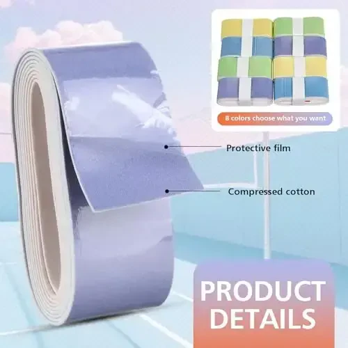 Jerify 24 dona tennis raketkasi uchun tutqich lentalari, oldindan kesilgan badminton raketkasi uchun o'ta tutqich lentalari, sirpanishga qarshi va absorbent tutqich uchun baxmal qulaylik bilan - 4