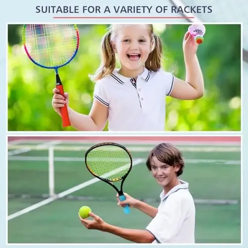 Jerify 24 dona tennis raketkasi uchun tutqich lentasi, tayyor badminton raketkasi uchun ustki tutqich lentasi, sirpanishga qarshi va absorbent tutqich uchun baxmal qulaylik bilan - 3