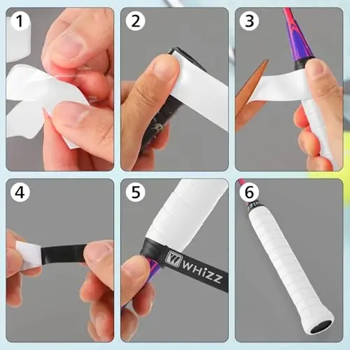 Jerify 24 Pieces Tennis Racket Grip Tape, Precut Tennis Overgrips Tape Badminton Racket Grips with Velvety Comfort for Anti Slip and Absorbent Grip - 6