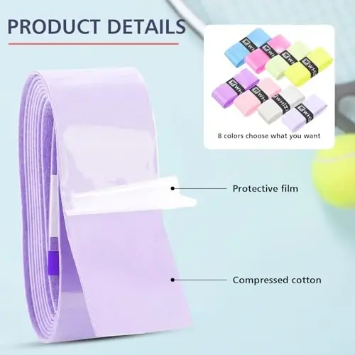 Jerify 24 Pieces Tennis Racket Grip Tape, Precut Tennis Overgrips Tape Badminton Racket Grips with Velvety Comfort for Anti Slip and Absorbent Grip - 4
