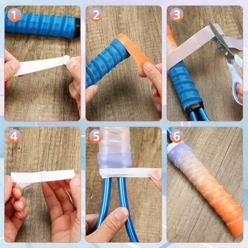Jerify 24 Pieces Tennis Racket Grip Tape, Precut Badminton Racket Overgrips Tape with Velvety Comfort for Anti Slip and Absorbent Grip - 5