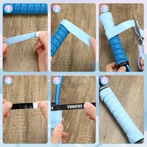 Jerify 24 Pieces Tennis Racket Grip Tape, Precut Badminton Racket Overgrips Tape with Velvety Comfort for Anti Slip and Absorbent Grip - 5