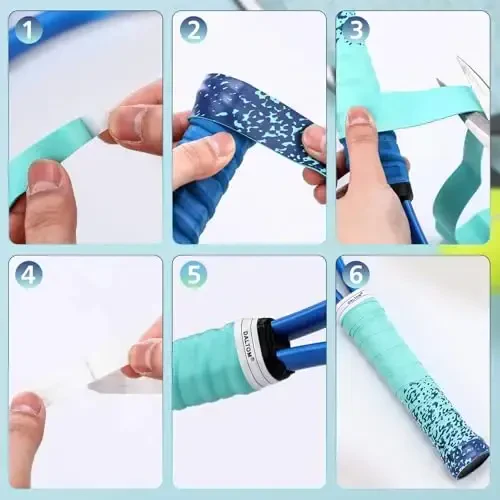 Jerify 24 Pieces Tennis Racket Grip Tape, Precut Badminton Racket Overgrips Tape with Velvety Comfort for Anti Slip and Absorbent Grip - 5