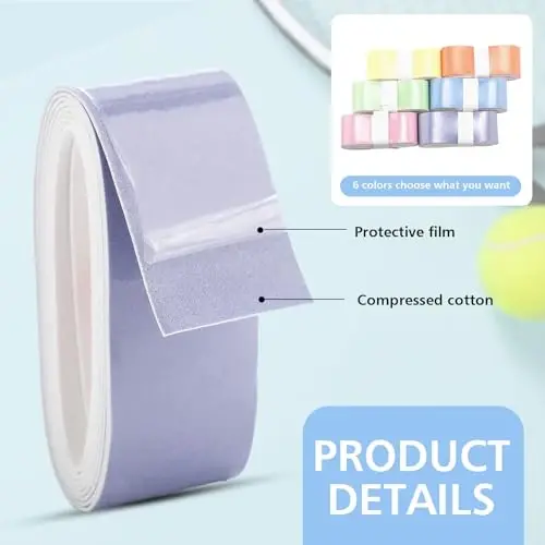 Jerify 24 Pieces Tennis Racket Grip Tape, Precut Badminton Racket Overgrips Tape with Velvety Comfort for Anti Slip and Absorbent Grip - 4