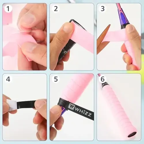 Jerify 24 Pieces Tennis Racket Grip Tape, Precut Badminton Racket Overgrips Tape with Velvety Comfort for Anti Slip and Absorbent Grip - 6