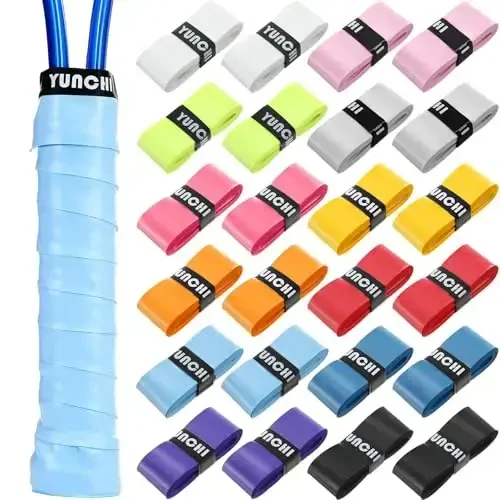 Jerify 24 Pieces Tennis Racket Grip Tape, Precut Badminton Racket Overgrips Tape with Velvety Comfort for Anti Slip and Absorbent Grip 