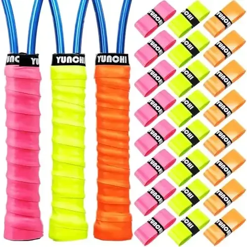 Jerify 24 Pieces Tennis Racket Grip Tape, Precut Badminton Racket Overgrips Tape with Velvety Comfort for Anti Slip and Absorbent Grip - JERIFY