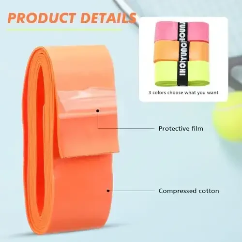 Jerify 24 Pieces Tennis Racket Grip Tape, Precut Badminton Racket Overgrips Tape with Velvety Comfort for Anti Slip and Absorbent Grip - 4