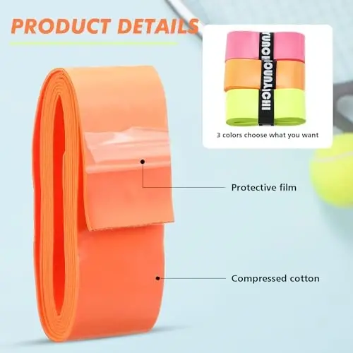 Jerify 24 Pieces Tennis Racket Grip Tape, Precut Badminton Racket Overgrips Tape with Velvety Comfort for Anti Slip and Absorbent Grip - 4