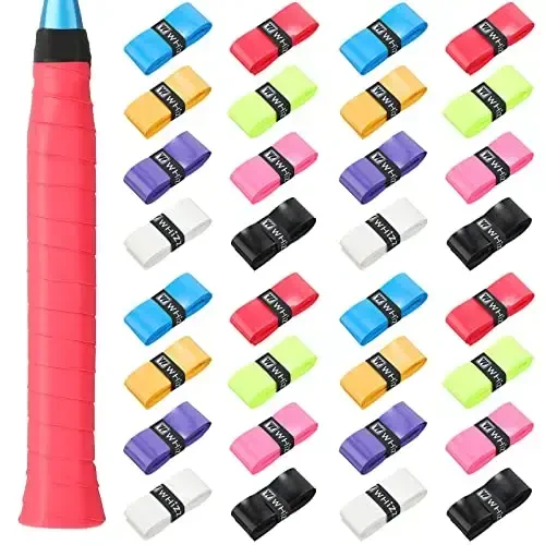 Jerify 24 Pieces Tennis Racket Grip Tape, Precut Tennis Grip Tape, Tennis Overgrips with Velvety Comfort for Anti Slip and Absorbent Grip - 1