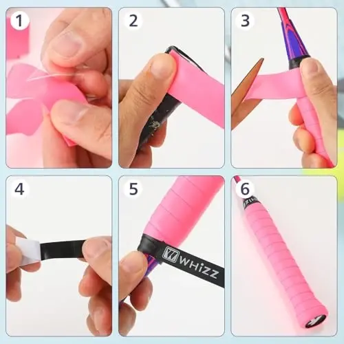 Jerify 24 Pieces Tennis Racket Grip Tape, Precut Tennis Grip Tape, Tennis Overgrips with Velvety Comfort for Anti Slip and Absorbent Grip - 5