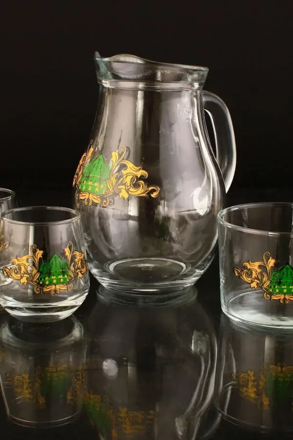 Jerusalem Pattern 8 Piece Zemzem and Sherbet Set - 1